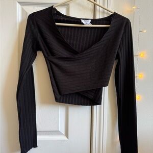 Princess Polly Black Ribbed Long Sleeve